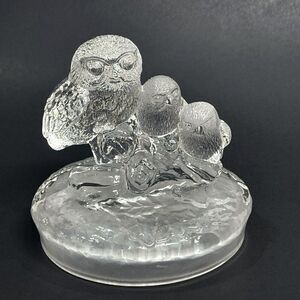 Royal Crystal Rock 5" 'Owls' Family Ornament Wildlife Crystal Decor Paperweight
